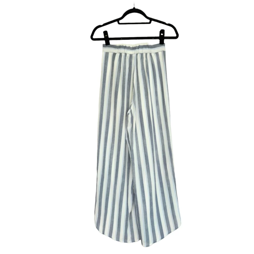 Aqua by Bloomingdale's Flowy High-Waisted Striped Wrap Tie Pants - Blue & White - Picture 8 of 10